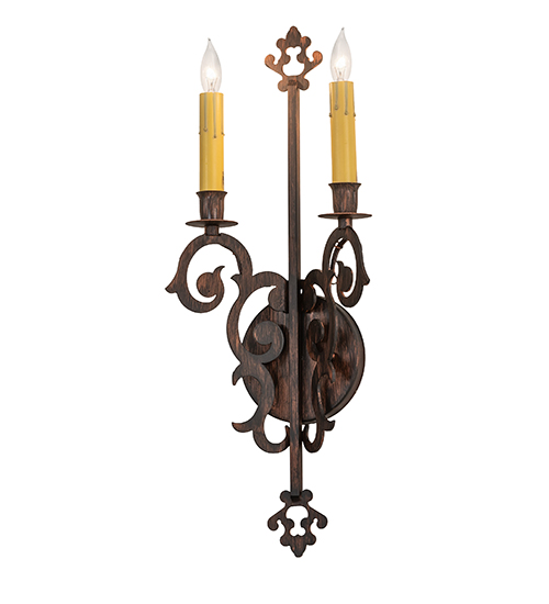  VICTORIAN GOTHIC SCROLL FEATURES CRAFTED OF STEEL FAUX CANDLE SLEVES CANDLE BULB ON TOP