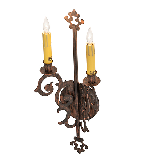  VICTORIAN GOTHIC SCROLL FEATURES CRAFTED OF STEEL FAUX CANDLE SLEVES CANDLE BULB ON TOP