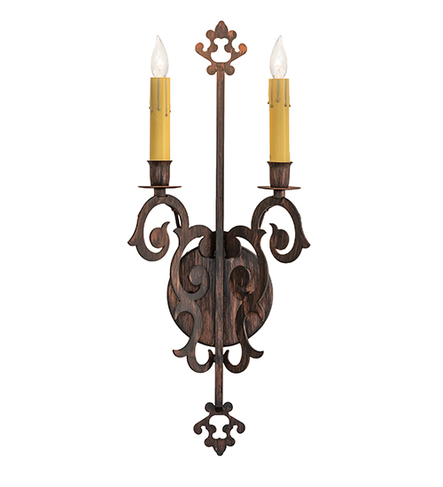  VICTORIAN GOTHIC SCROLL FEATURES CRAFTED OF STEEL FAUX CANDLE SLEVES CANDLE BULB ON TOP