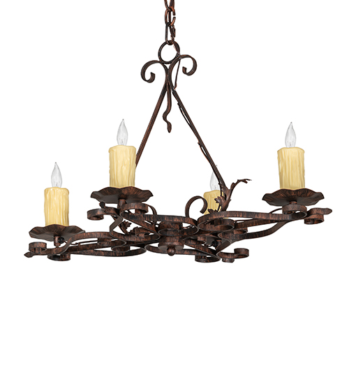  RUSTIC VICTORIAN GOTHIC SCROLL FEATURES CRAFTED OF STEEL FRENCH WIRING EXPOSED WIRING HELD BY LOOPS OR TABS FAUX CANDLE SLEVES CANDLE BULB ON TOP