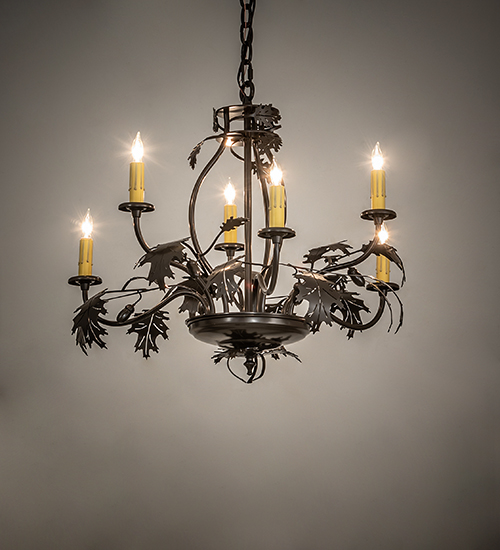  RUSTIC LODGE RUSTIC OR MOUNTIAN GREAT ROOM SCROLL FEATURES CRAFTED OF STEEL IN CHANDELIERS FAUX CANDLE SLEVES CANDLE BULB ON TOP