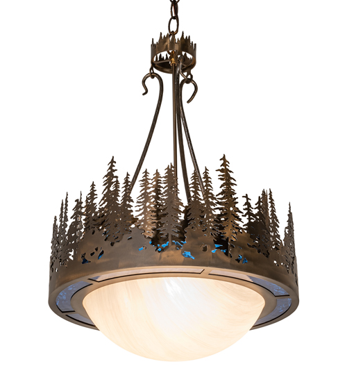  LODGE RUSTIC OR MOUNTIAN GREAT ROOM ART GLASS IDALIGHT