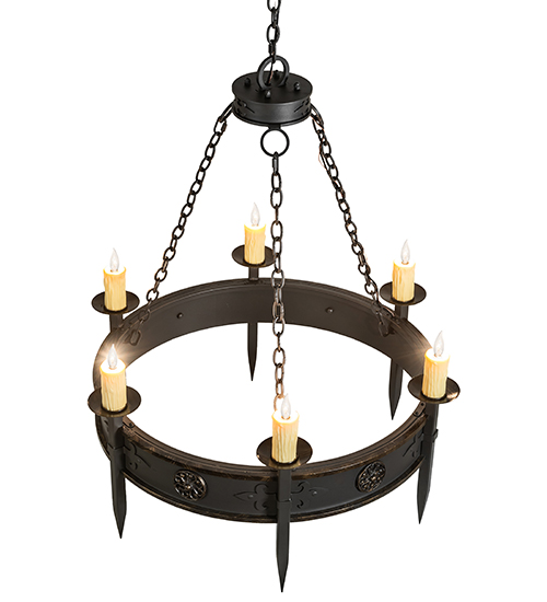  GOTHIC SCROLL FEATURES CRAFTED OF STEEL FAUX CANDLE SLEVES CANDLE BULB ON TOP