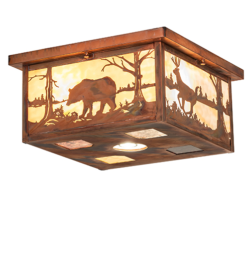  RUSTIC LODGE RUSTIC OR MOUNTIAN GREAT ROOM ART GLASS ANIMALS DOWN LIGHTS SPOT LIGHT POINTING DOWN FOR FUNCTION