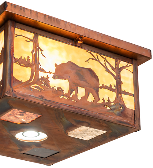  RUSTIC LODGE RUSTIC OR MOUNTIAN GREAT ROOM ART GLASS ANIMALS DOWN LIGHTS SPOT LIGHT POINTING DOWN FOR FUNCTION