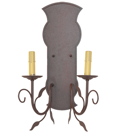  RUSTIC FABRIC SCROLL FEATURES CRAFTED OF STEEL FAUX CANDLE SLEVES CANDLE BULB ON TOP