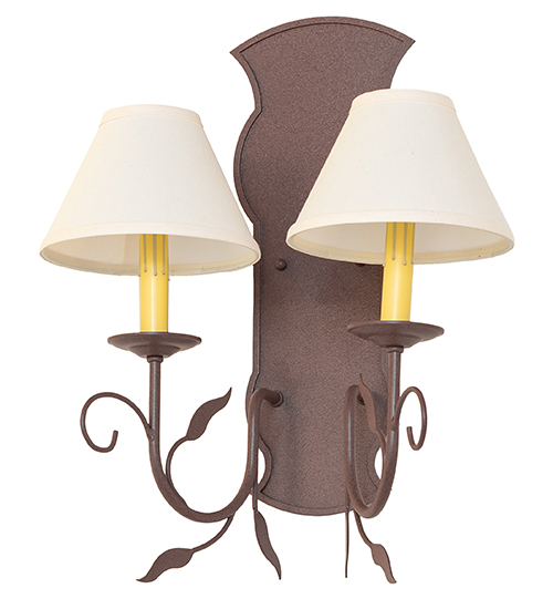  RUSTIC FABRIC SCROLL FEATURES CRAFTED OF STEEL FAUX CANDLE SLEVES CANDLE BULB ON TOP