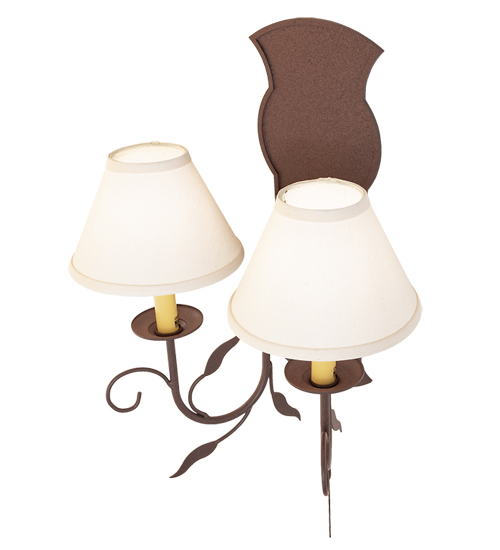  RUSTIC FABRIC SCROLL FEATURES CRAFTED OF STEEL FAUX CANDLE SLEVES CANDLE BULB ON TOP