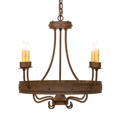  RUSTIC GOTHIC SCROLL FEATURES CRAFTED OF STEEL FAUX CANDLE SLEVES CANDLE BULB ON TOP