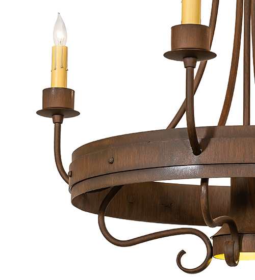  RUSTIC GOTHIC SCROLL FEATURES CRAFTED OF STEEL FAUX CANDLE SLEVES CANDLE BULB ON TOP