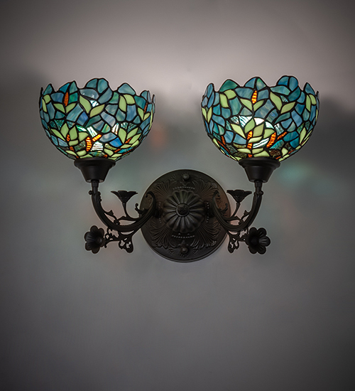  VICTORIAN TIFFANY REPRODUCTION OF ORIGINAL FLORAL ART GLASS NOUVEAU