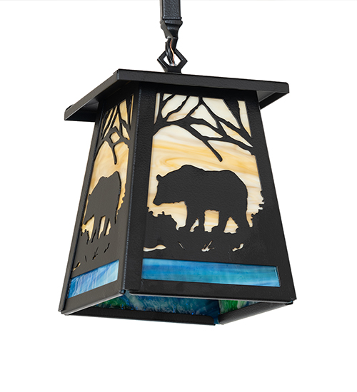  RUSTIC MISSION LODGE RUSTIC OR MOUNTIAN GREAT ROOM ART GLASS