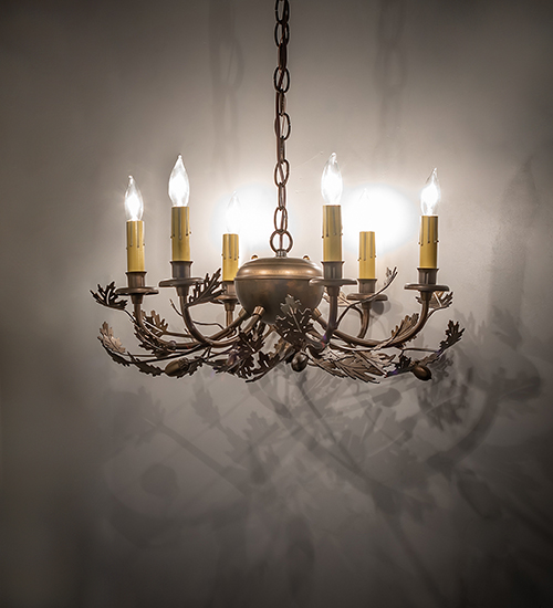  RUSTIC FAUX CANDLE SLEVES CANDLE BULB ON TOP STAMPED/CAST METAL LEAF ROSETTE FLOWER ACCENT