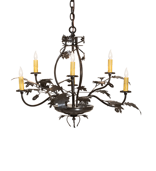  RUSTIC LODGE RUSTIC OR MOUNTIAN GREAT ROOM SCROLL FEATURES CRAFTED OF STEEL FAUX CANDLE SLEVES CANDLE BULB ON TOP