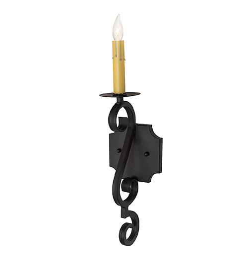  VICTORIAN GOTHIC SCROLL FEATURES CRAFTED OF STEEL FAUX CANDLE SLEVES CANDLE BULB ON TOP