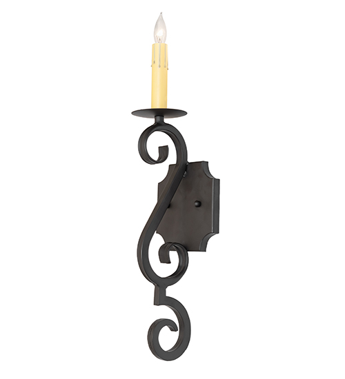  VICTORIAN GOTHIC SCROLL FEATURES CRAFTED OF STEEL FAUX CANDLE SLEVES CANDLE BULB ON TOP
