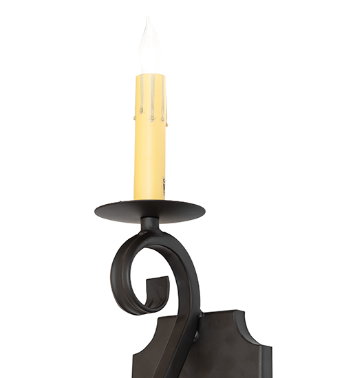  VICTORIAN GOTHIC SCROLL FEATURES CRAFTED OF STEEL FAUX CANDLE SLEVES CANDLE BULB ON TOP