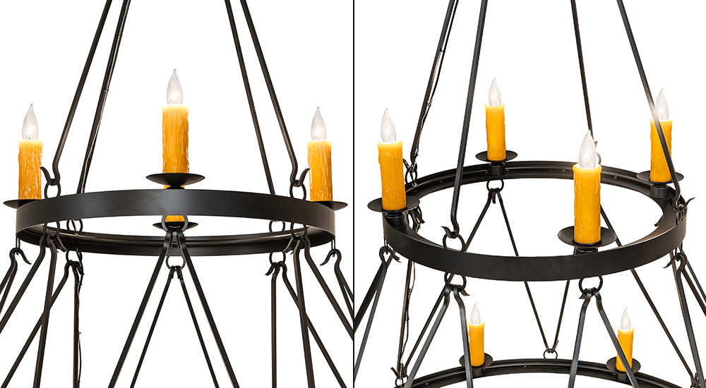  GOTHIC FRENCH WIRING EXPOSED WIRING HELD BY LOOPS OR TABS FAUX CANDLE SLEVES CANDLE BULB ON TOP