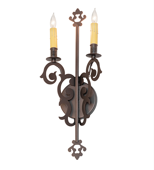  VICTORIAN GOTHIC SCROLL FEATURES CRAFTED OF STEEL FAUX CANDLE SLEVES CANDLE BULB ON TOP