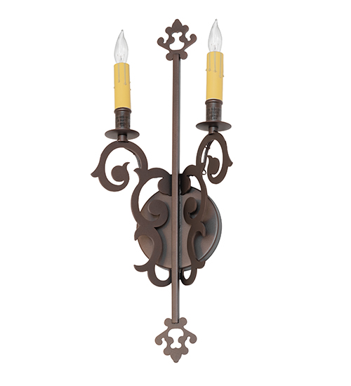  VICTORIAN GOTHIC SCROLL FEATURES CRAFTED OF STEEL FAUX CANDLE SLEVES CANDLE BULB ON TOP