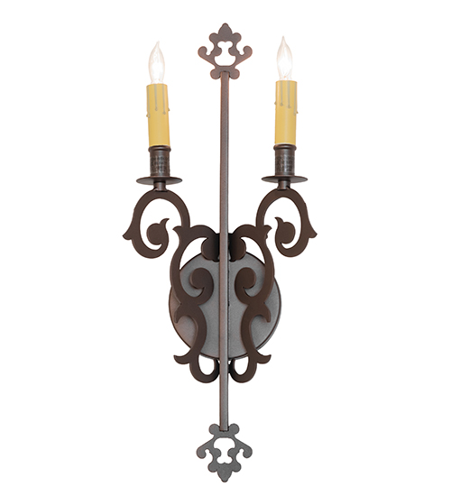  VICTORIAN GOTHIC SCROLL FEATURES CRAFTED OF STEEL FAUX CANDLE SLEVES CANDLE BULB ON TOP