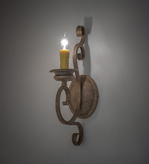  VICTORIAN SCROLL FEATURES CRAFTED OF STEEL FAUX CANDLE SLEVES CANDLE BULB ON TOP