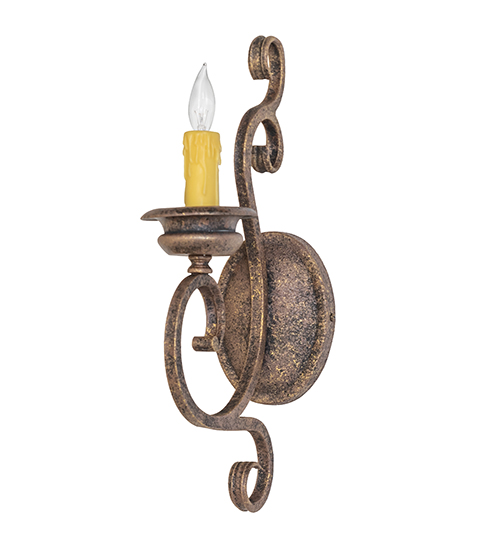  VICTORIAN SCROLL FEATURES CRAFTED OF STEEL FAUX CANDLE SLEVES CANDLE BULB ON TOP