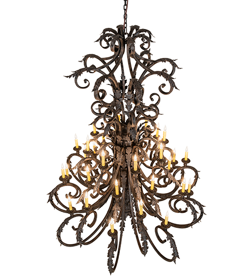  VICTORIAN SCROLL FEATURES CRAFTED OF STEEL STAMPED/CAST METAL LEAF ROSETTE FLOWER ACCENT