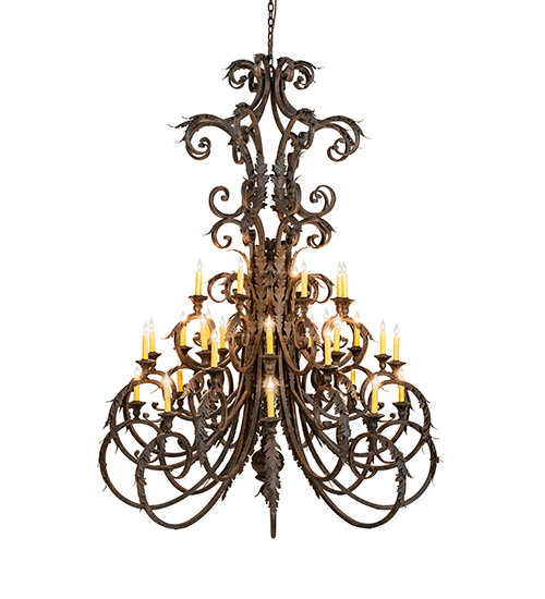  VICTORIAN SCROLL FEATURES CRAFTED OF STEEL STAMPED/CAST METAL LEAF ROSETTE FLOWER ACCENT