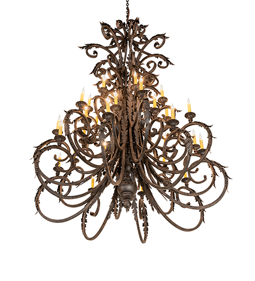  VICTORIAN SCROLL FEATURES CRAFTED OF STEEL STAMPED/CAST METAL LEAF ROSETTE FLOWER ACCENT
