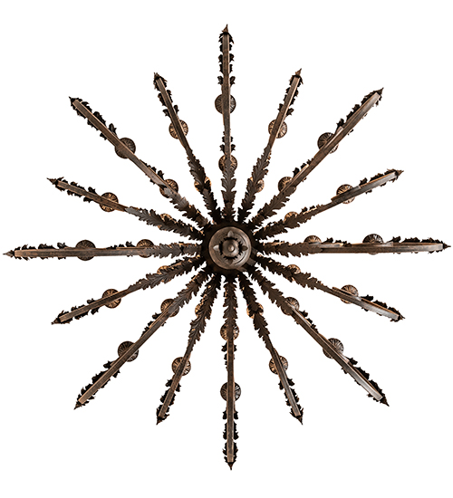  VICTORIAN SCROLL FEATURES CRAFTED OF STEEL STAMPED/CAST METAL LEAF ROSETTE FLOWER ACCENT