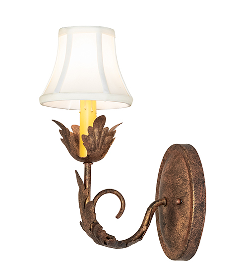  VICTORIAN SCROLL FEATURES CRAFTED OF STEEL FAUX CANDLE SLEVES CANDLE BULB ON TOP STAMPED/CAST METAL LEAF ROSETTE FLOWER ACCENT