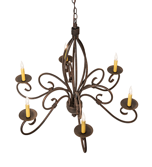  VICTORIAN SCROLL FEATURES CRAFTED OF STEEL FAUX CANDLE SLEVES CANDLE BULB ON TOP
