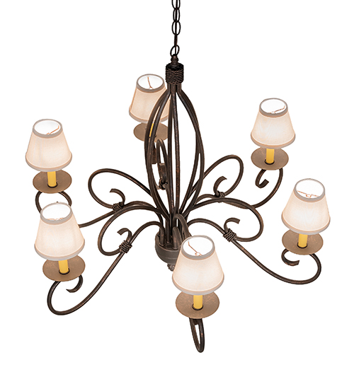  VICTORIAN SCROLL FEATURES CRAFTED OF STEEL FAUX CANDLE SLEVES CANDLE BULB ON TOP