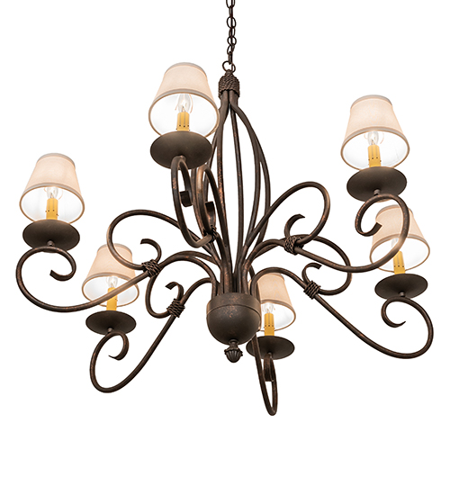  VICTORIAN SCROLL FEATURES CRAFTED OF STEEL FAUX CANDLE SLEVES CANDLE BULB ON TOP