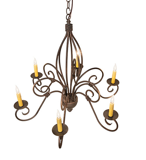  VICTORIAN SCROLL FEATURES CRAFTED OF STEEL FAUX CANDLE SLEVES CANDLE BULB ON TOP