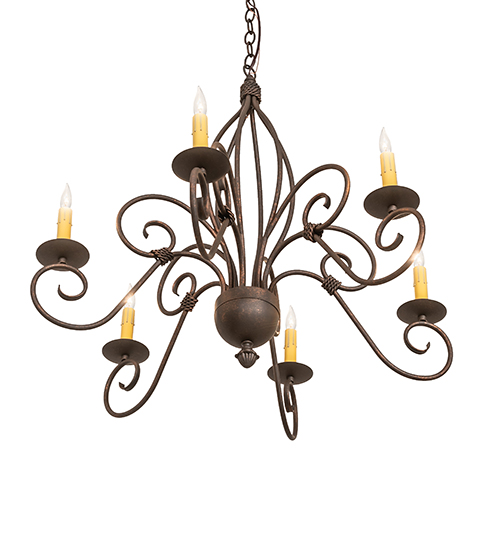  VICTORIAN SCROLL FEATURES CRAFTED OF STEEL FAUX CANDLE SLEVES CANDLE BULB ON TOP