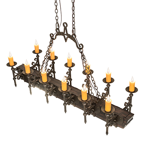  VICTORIAN GOTHIC SCROLL FEATURES CRAFTED OF STEEL FAUX CANDLE SLEVES CANDLE BULB ON TOP