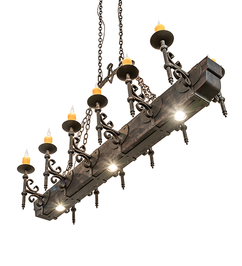  VICTORIAN GOTHIC SCROLL FEATURES CRAFTED OF STEEL FAUX CANDLE SLEVES CANDLE BULB ON TOP