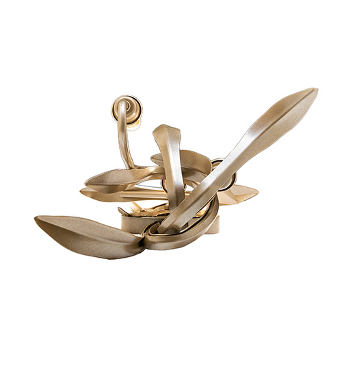  FLORAL NOUVEAU SCROLL FEATURES CRAFTED OF STEEL FAUX CANDLE SLEVES CANDLE BULB ON TOP