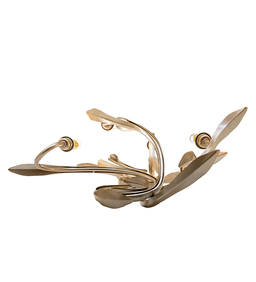  FLORAL NOUVEAU SCROLL FEATURES CRAFTED OF STEEL FAUX CANDLE SLEVES CANDLE BULB ON TOP