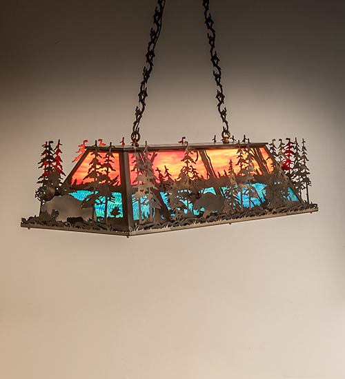  RUSTIC LODGE RUSTIC OR MOUNTIAN GREAT ROOM ART GLASS ANIMALS IDALIGHT