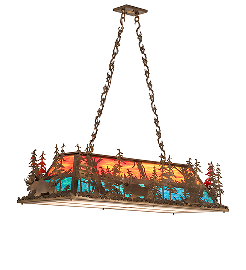  RUSTIC LODGE RUSTIC OR MOUNTIAN GREAT ROOM ART GLASS ANIMALS IDALIGHT