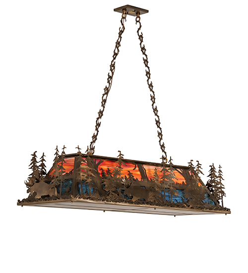  RUSTIC LODGE RUSTIC OR MOUNTIAN GREAT ROOM ART GLASS ANIMALS IDALIGHT