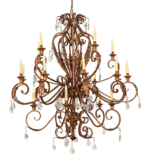  VICTORIAN NOUVEAU SCROLL FEATURES CRAFTED OF STEEL STAMPED/CAST METAL LEAF ROSETTE FLOWER ACCENT