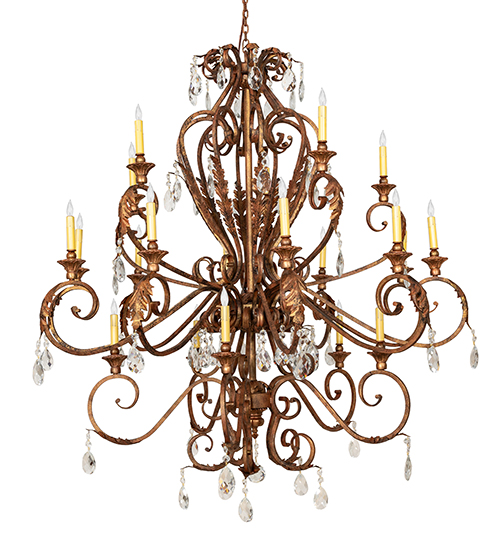  VICTORIAN NOUVEAU SCROLL FEATURES CRAFTED OF STEEL STAMPED/CAST METAL LEAF ROSETTE FLOWER ACCENT