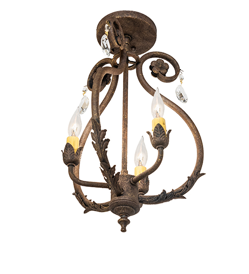  VICTORIAN SCROLL FEATURES CRAFTED OF STEEL CRYSTAL ACCENTS FAUX CANDLE SLEVES CANDLE BULB ON TOP