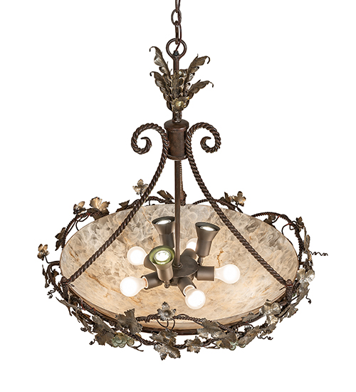  NOUVEAU FRUIT SCROLL FEATURES CRAFTED OF STEEL STAMPED/CAST METAL LEAF ROSETTE FLOWER ACCENT