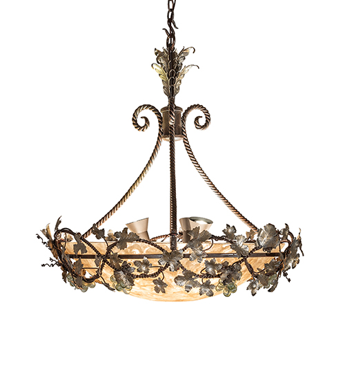  NOUVEAU FRUIT SCROLL FEATURES CRAFTED OF STEEL STAMPED/CAST METAL LEAF ROSETTE FLOWER ACCENT