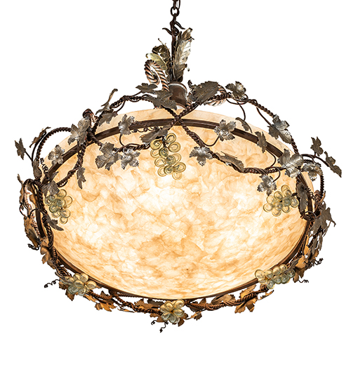  NOUVEAU FRUIT SCROLL FEATURES CRAFTED OF STEEL STAMPED/CAST METAL LEAF ROSETTE FLOWER ACCENT